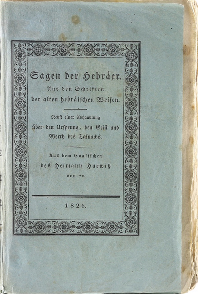 Hurwitz, Sagen der Hebräer. Aus den Schriften der alten hebräischen Weisen. Neb
